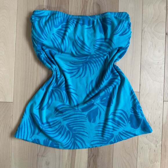 Vintage Y2K Hibiscus Tube Top – Stretchy Fit, Tropical Print - Picture 2 of 6